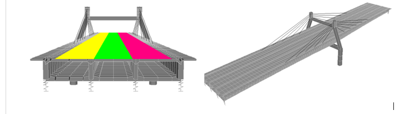 Computer model of a long-span bridge structure